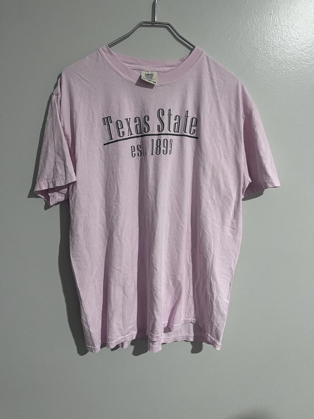 Comfort Colors Shirt Mens XL Pink Short Sleeve Texas State Graphic Crew Neck